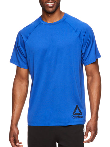 Reebok Mens T-shirt Duration Short Sleeve Performance Training Tops - Royal