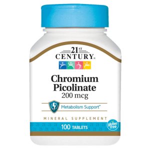 21st Century Chromium Picolinate 200 mcg Tablets, 100 Count