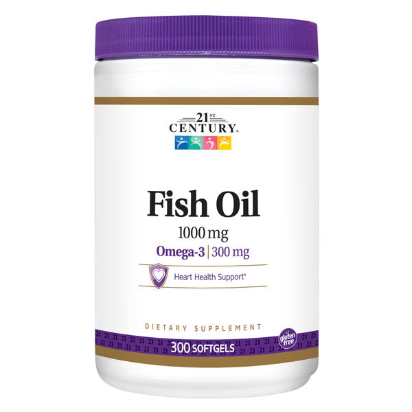 21st Century Fish Oil 1000 mg Softgels, 300 Count