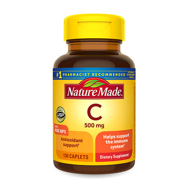 Vitamin C 500 Mg Supplement Tablets with Rose Hips 130 Tablets