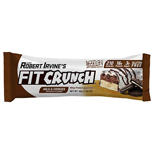 Fit Crunch Snack Size Protein Bar Milk & Cookies 16g Protein