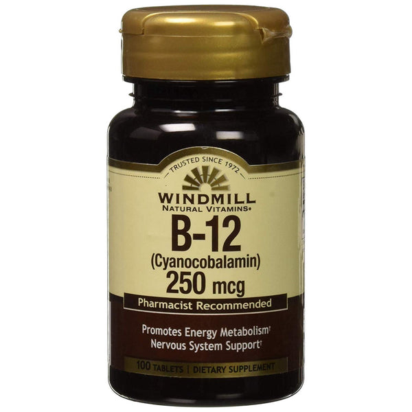 Windmill Natural Vitamins B12 Cyanocobalamin 250 mcg