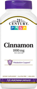 21st Century Cinnamon, 1000mg, 120 Vegicaps