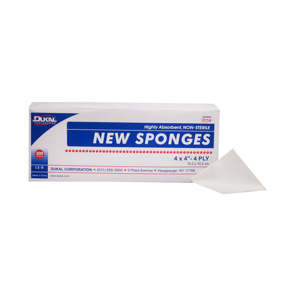 Dukal New Sponge 4" x 4" 4-Ply Non-Sterile