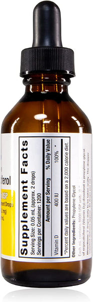Nivagen Ergocalciferol Oral Vitamin D Supplement Drops, 8000 USP, 60 mL