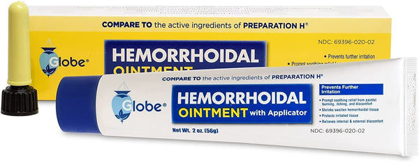 Globe Hemorrhoidal Ointment with Applicator, 2 Ounce Tube