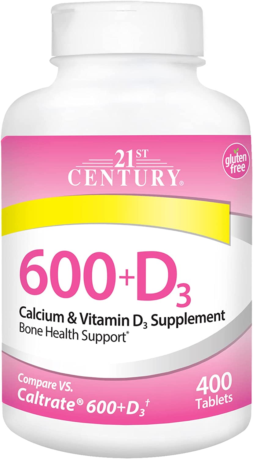 21st Century, 600+D3, Calcium & Vitamin D3 Supplement