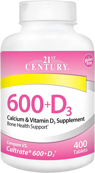 21st Century, 600+D3, Calcium & Vitamin D3 Supplement