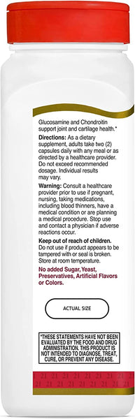 21st Century Glucosamine 250 mg and Chondroitin 200 mg Capsules, 120 Count