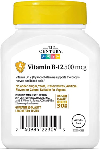 21st Century Vitamin B-12 500 mcg 110 Tabs