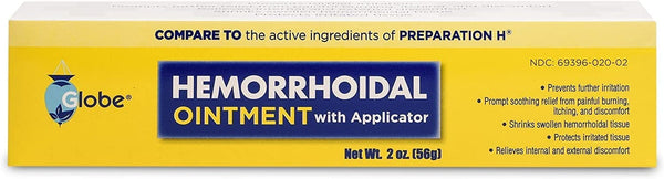 Globe Hemorrhoidal Ointment with Applicator, 2 Ounce Tube