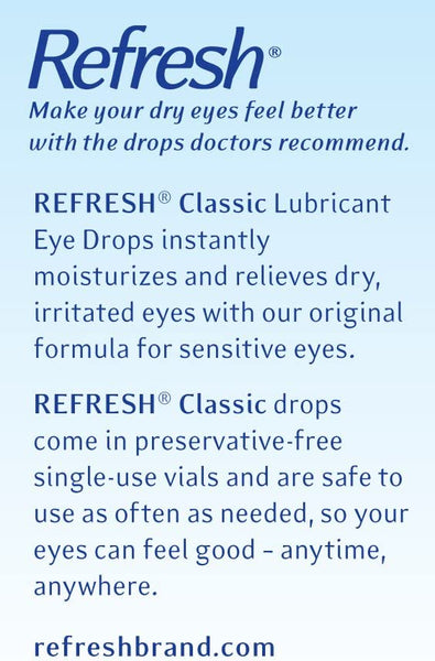 Refresh Classic Lubricant Eye Drops 30 Single-Use Containers