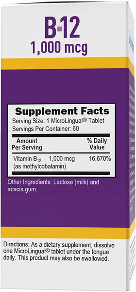 Superior Source No Shot Vitamin B12 Methylcobalamin, Quick Dissolve Sublingual Tablets