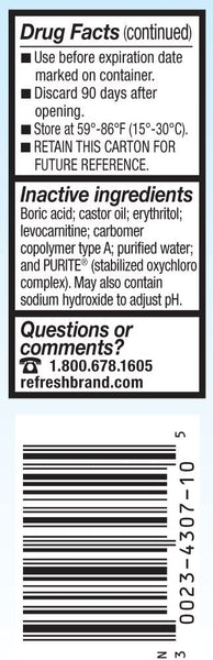 Refresh Optive Advanced Lubricant Eye Drops Triple Action Relief, Sterile, White, 0.33 Fl Oz