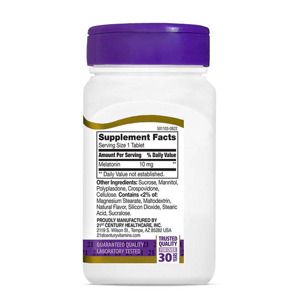 21st Century, Melatonin Quick Dissolve Tablets 10 mg Cherry Flavor 120 Count