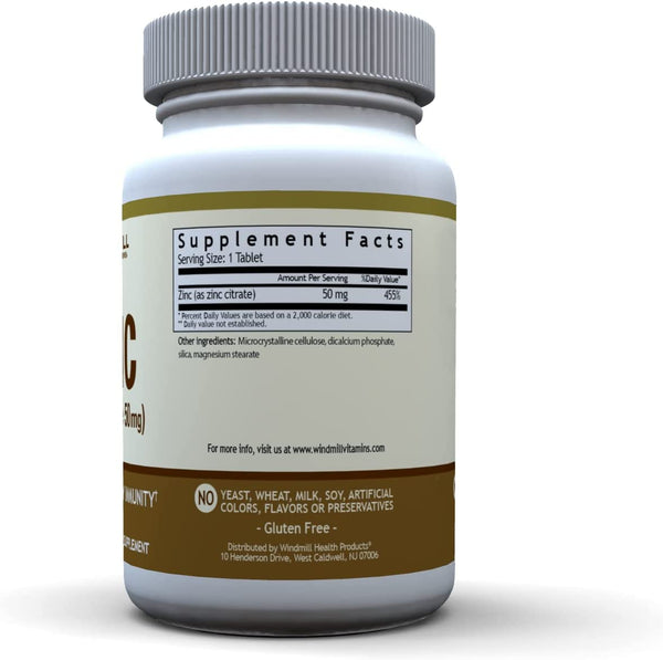 Windmill Natural Vitamins Zinc Citrate 50 mg
