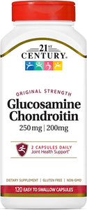 21st Century Glucosamine 250 mg and Chondroitin 200 mg Capsules, 120 Count
