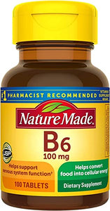 Nature Made VITAMIN B-6 100mg 100 TABLETS