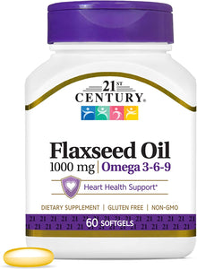 21st Century Flaxseed Oil 1000 mg Softgels, 60 Count