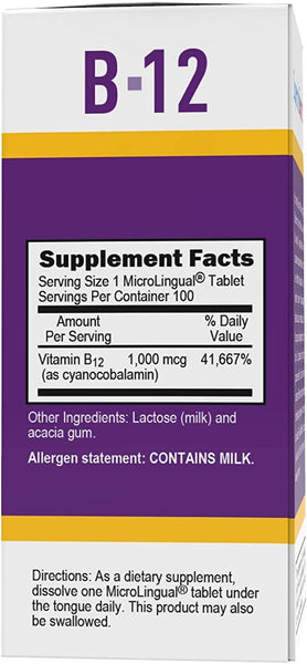 Superior Source No Shot Vitamin B12 Cyanocobalamin 1000 mcg
