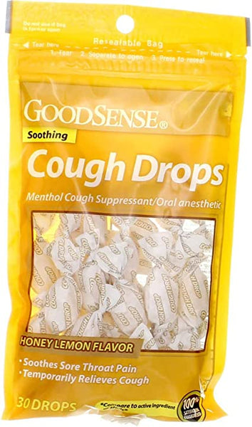 GoodSense Soothing Vapors Cough Drops Honey Lemon 30 Count