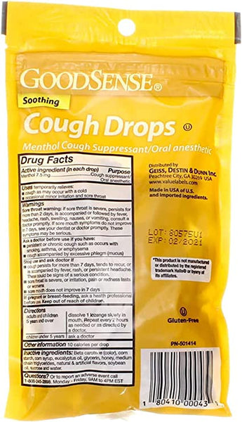 GoodSense Soothing Vapors Cough Drops Honey Lemon 30 Count