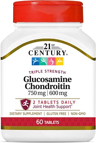 21st Century Glucosamine Chondroitin 750/600mg - Triple Strength, Tablets, 60 Count