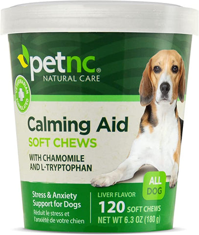 PetNC Natural Care Calming Aid Soft Chews for Dogs, 120 Count