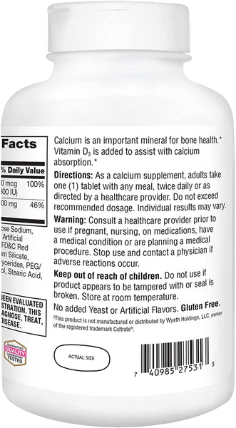 21st Century, 600+D3, Calcium & Vitamin D3 Supplement