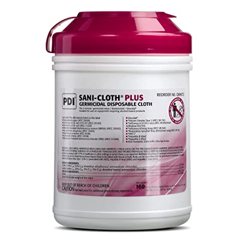Sani-Cloth Plus Hard Surface Disinfectant Wipe, 160 Count
