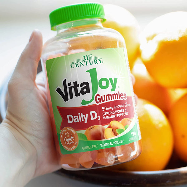 21st Century Vita Joy Daily Vitamin D 50 mcg (2000 IU) Gummies, Peach Flavor