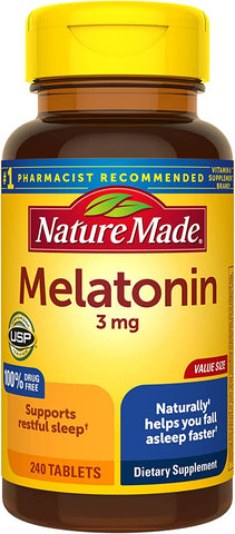 Nature Made Melatonin 3 mg Tablets, 240 Tablets