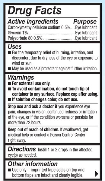 Refresh Optive Advanced Lubricant Eye Drops Triple Action Relief, Sterile, White, 0.33 Fl Oz