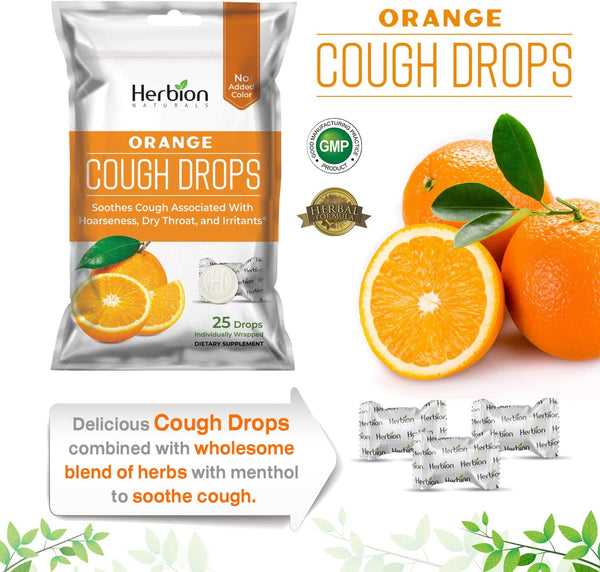 Herbion Naturals Cough Drops with Natural Orange Flavor