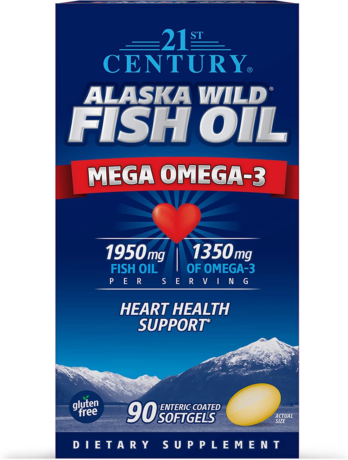 21st Century Alaska Wild Fish Oil Softgels, 90 Count