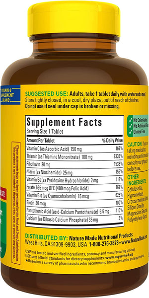 Nature Made Super B Complex Tablets, Value Size, 360 Count