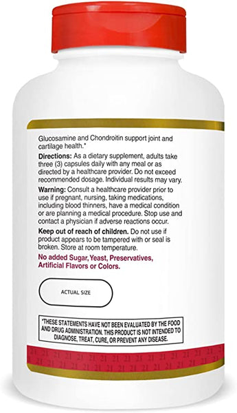 21st Century Glucosamine Chondroitin 500/400mg - Double Strength 210 Count