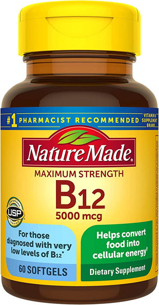 Nature Made Maximum Strength Vitamin B12 5000 mcg 60 Softgels