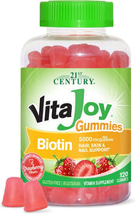 VitaJoy Biotin Vitamin Supplement 5000 mcg - 120 Vegetarian Gummies