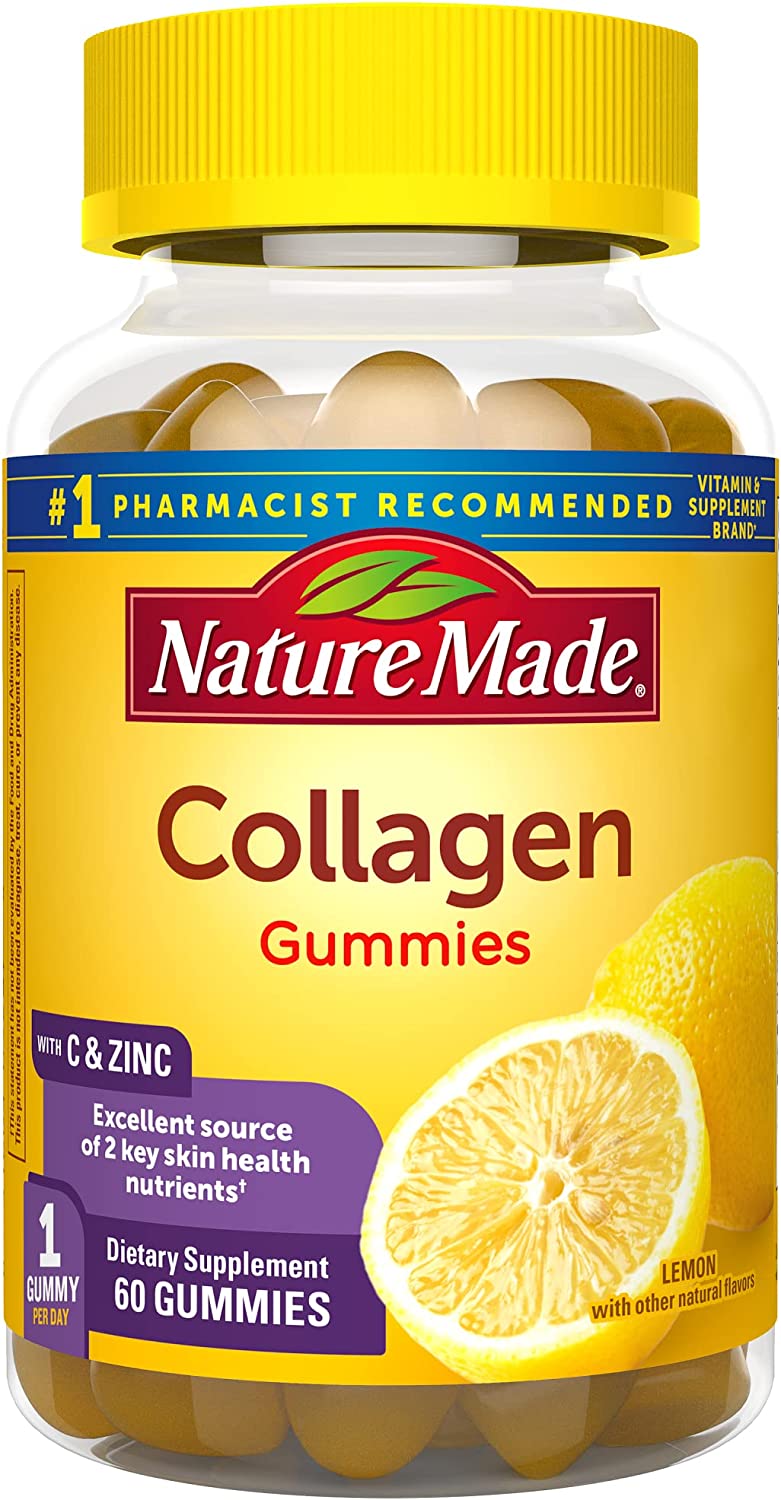 Nature Made Collagen Gummies, 100mg Hydrolyzed Collagen, Lemon Flavor