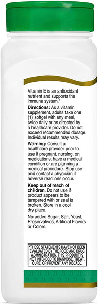 21st Century E 400 I.U. (Dl-Alpha) Softgels, 250-Count