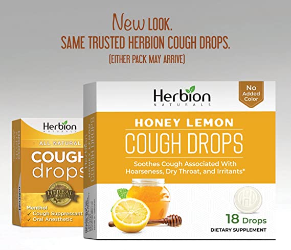 Herbion Naturals Cough Drops with Natural Honey Lemon Flavor