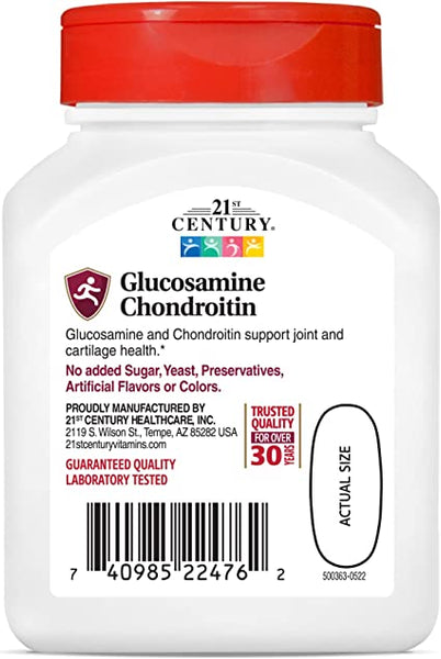 21st Century Glucosamine Chondroitin 750/600mg - Triple Strength, Tablets, 60 Count