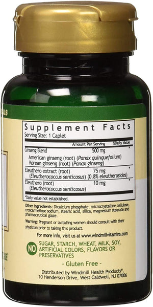 Windmill Ginseng 500 mg Extract Caplets 60