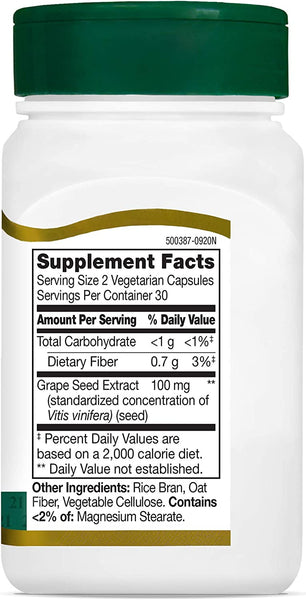 21st Century Grape Seed Extract Veg Capsules, 60 Count
