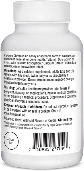 21st Century Calcium Citrate + D3 Petites Coated Tablets