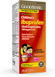 GoodSense Children's Ibuprofen Oral Suspension,Berry Flavor, 4 Ounces