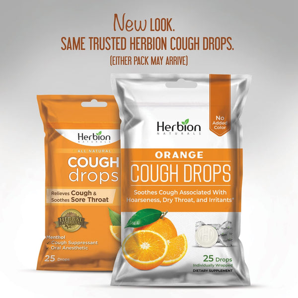 Herbion Naturals Cough Drops with Natural Orange Flavor
