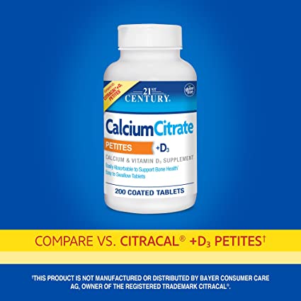 21st Century Calcium Citrate + D3 Petites Coated Tablets