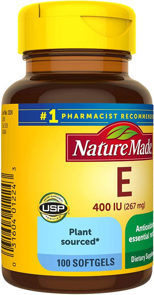 Nature Made Vitamin E 267 mg (400 IU) d-Alpha,100 Softgels
